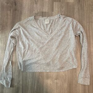 PINK Victoria's Secret Heather Gray V-Neck Blouse